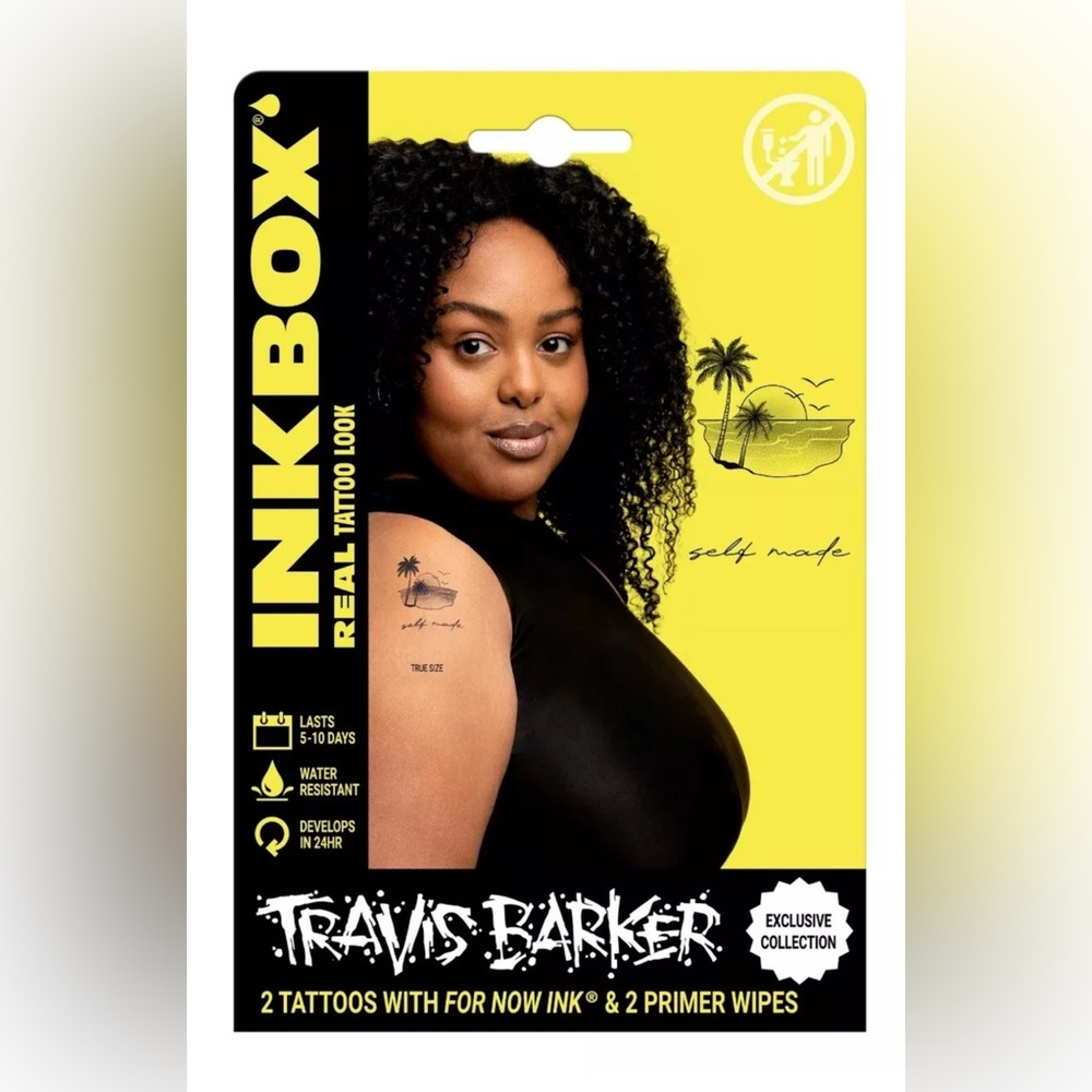🌴☀️Inkbox Real Tattoo Look Collab With Travis Barker 2 Tattoos & 2 Primer Wipes